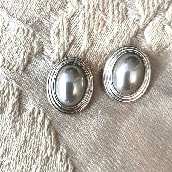 Christian Dior VTG 80s Silver Tone Choker & Earrings Set with Dior Gift Box - Picture 4 of 16